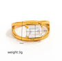 18K Gold PVD Zirconia Stainless Steel Ring for Women