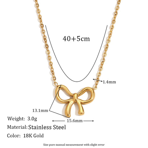 18K Gold Plated Bowknot Necklace & Earrings – Demifine
