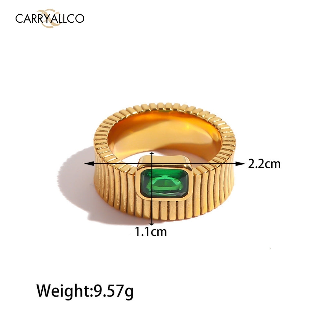 18K Gold Plated CZ Ring – Demi Fine & Anti Tarnish