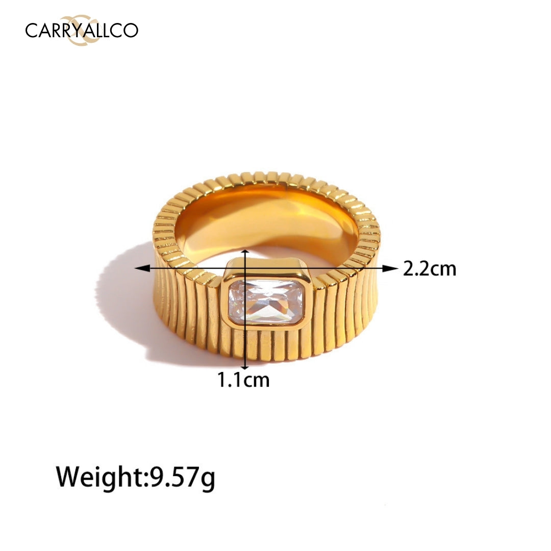 18K Gold Plated CZ Ring – Demi Fine & Anti Tarnish