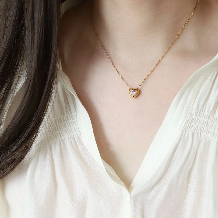 18K Gold Plated Celestial Heart Sparkle Pendant – Demi-Fine