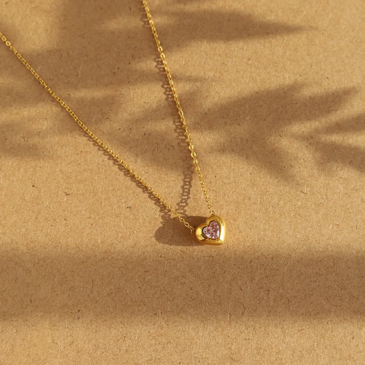 18K Gold Plated Celestial Heart Sparkle Pendant – Demi-Fine