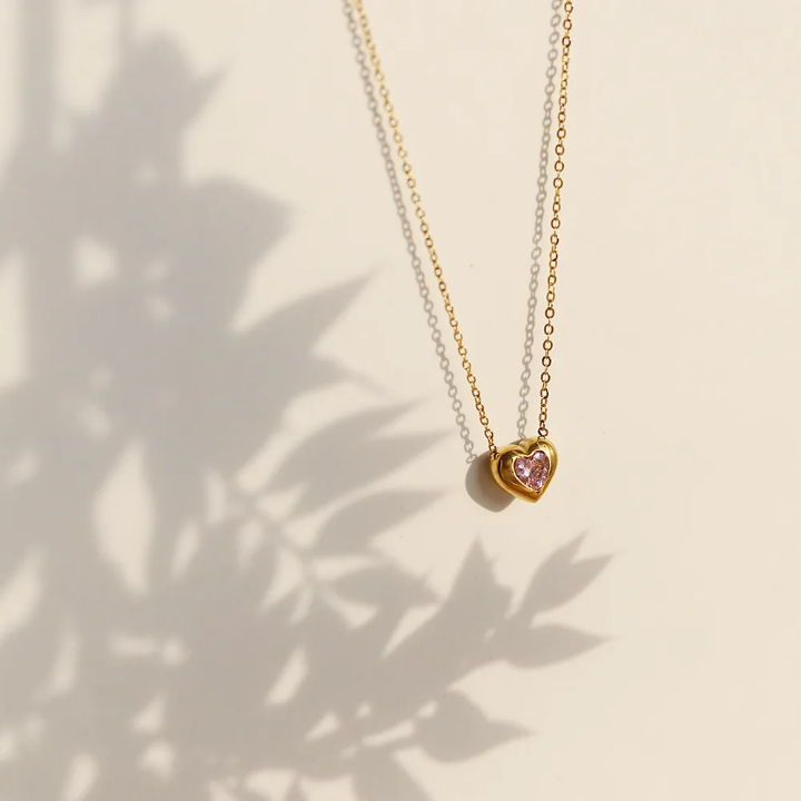 18K Gold Plated Celestial Heart Sparkle Pendant – Demi-Fine