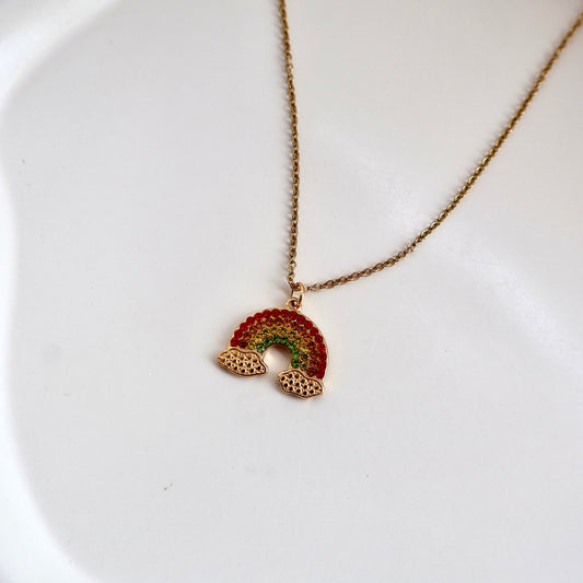 18K Gold Plated Celestial Rainbow Necklace – Demi-Fine