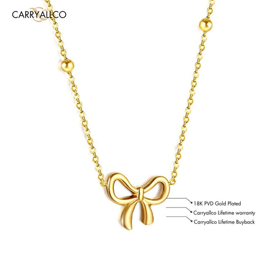 18K Gold Plated Charming Bowknot Necklace – Demi-Fine