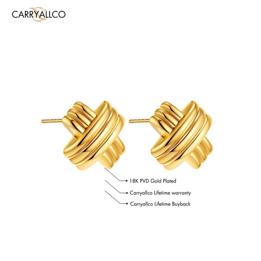 18K Gold Plated Cross X Earrings
