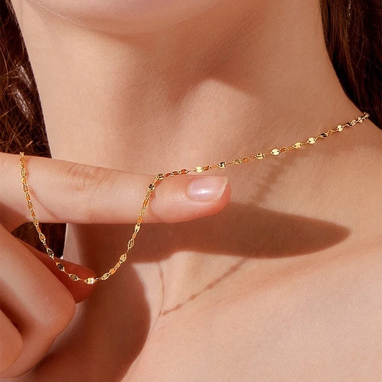 18K Gold Plated Dainty Twisted Minimalist Chain – Demi-Fine