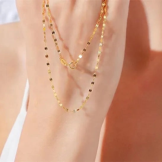 18K Gold Plated Dainty Twisted Minimalist Chain – Demi-Fine
