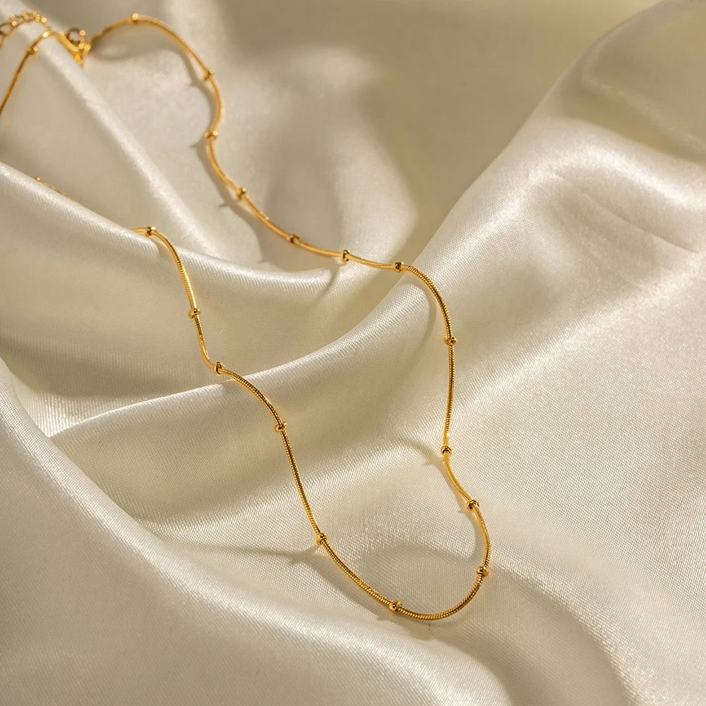 18K Gold Plated Delicate Sphere Accent Rope Chain – Demi-Fine