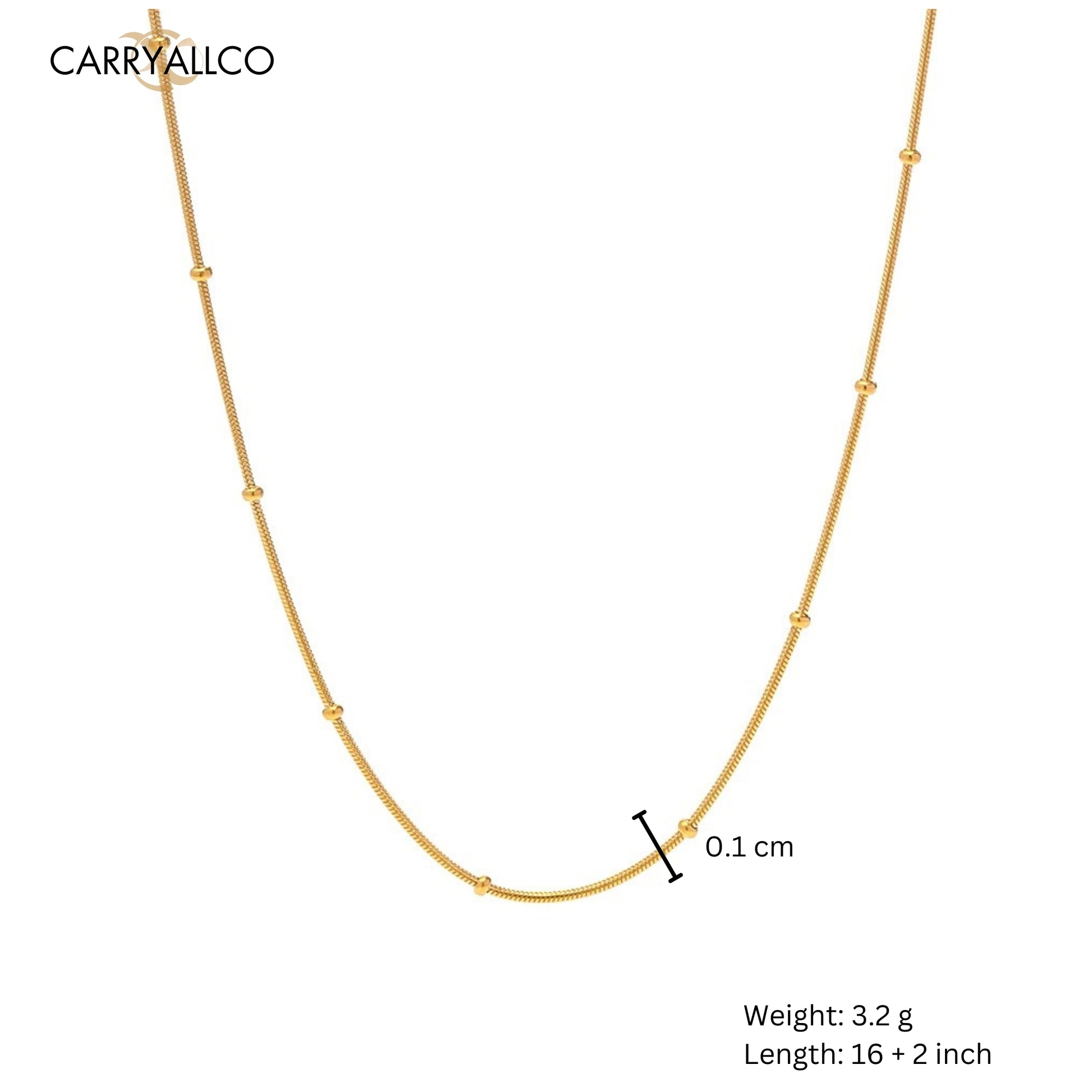 18K Gold Plated Delicate Sphere Accent Rope Chain – Demi-Fine