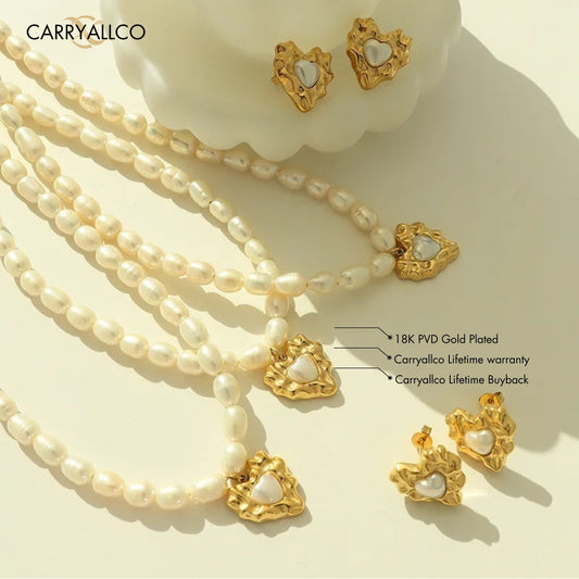 18K Gold Plated Freshwater Pearl Grace Necklace Set – Demi-Fine