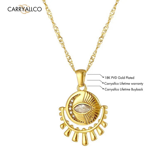18K Gold Plated Guardian Eye Pendant Necklace – Demi-Fine
