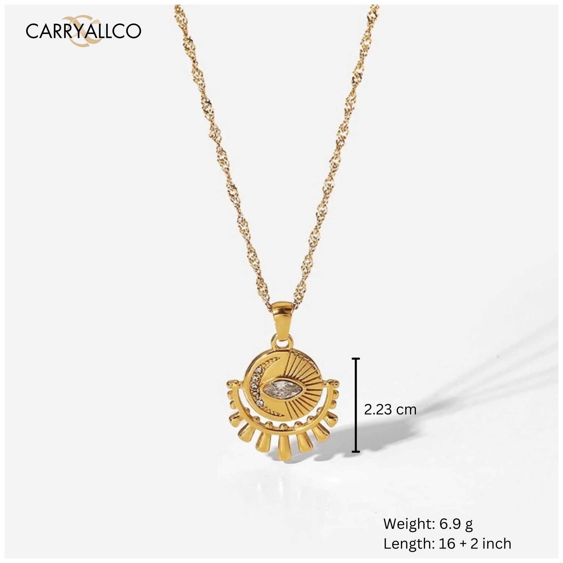 18K Gold Plated Guardian Eye Pendant Necklace – Demi-Fine
