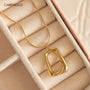 18K Gold Plated Hollow Square Pendant Necklace Carryallco