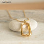 18K Gold Plated Hollow Square Pendant Necklace Carryallco