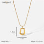 18K Gold Plated Hollow Square Pendant Necklace Carryallco