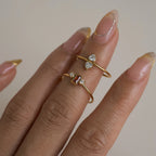18K Gold Plated Vintage Zircon Ring