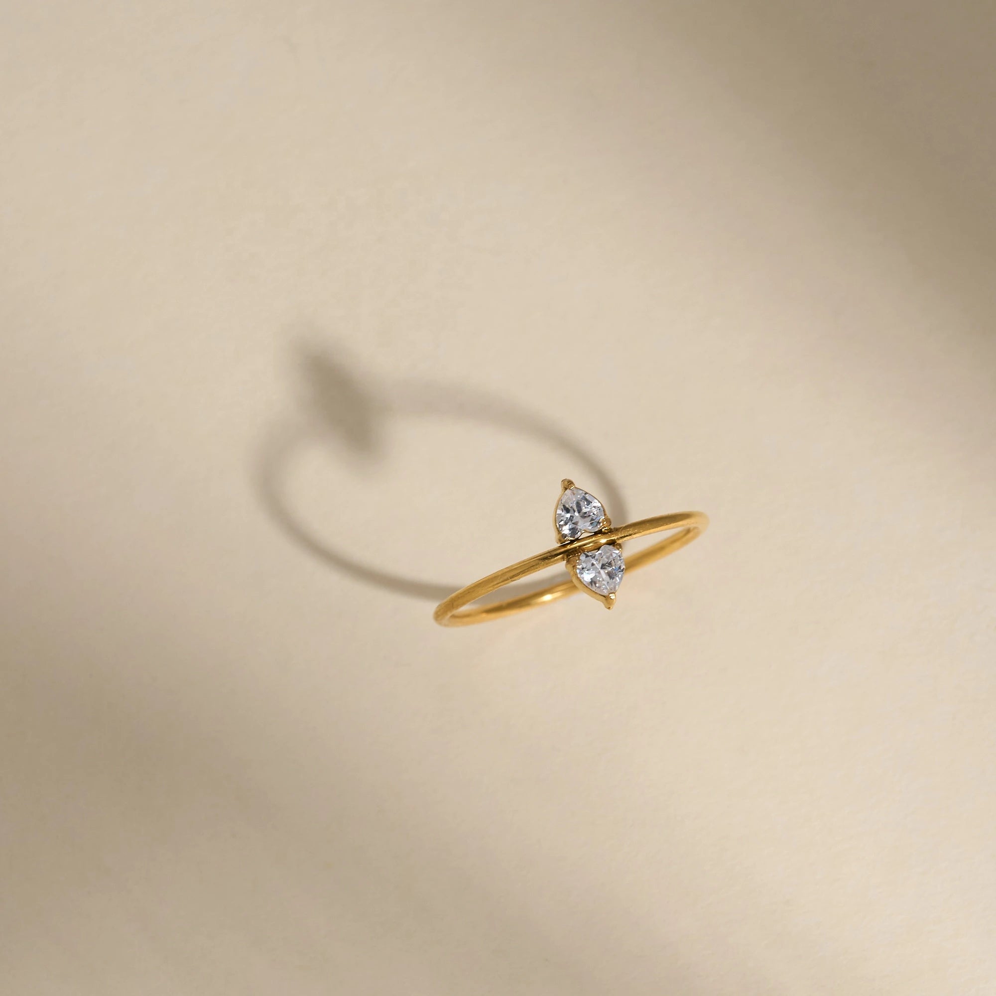 18K Gold Plated Vintage Zircon Ring