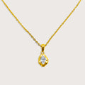 18K Gold Plated Irregular Zirconia Bead Pendant Necklace