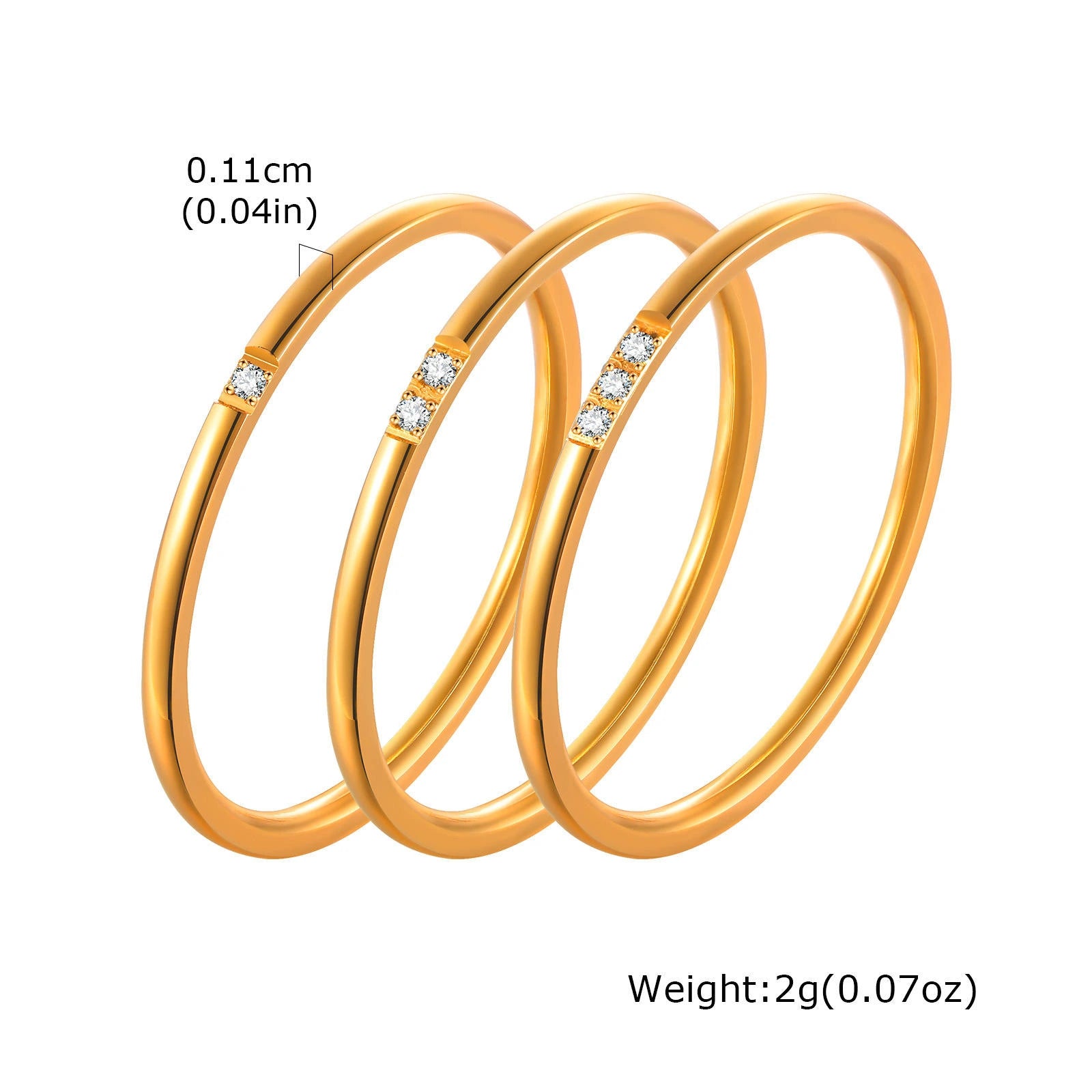 18K Gold Plated Minimalist Zircon Ring