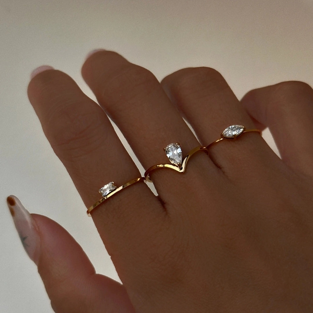 18K Gold Plated Moissanite Zircon Ring