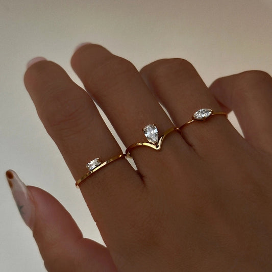 18K Gold Plated Moissanite Zircon Ring