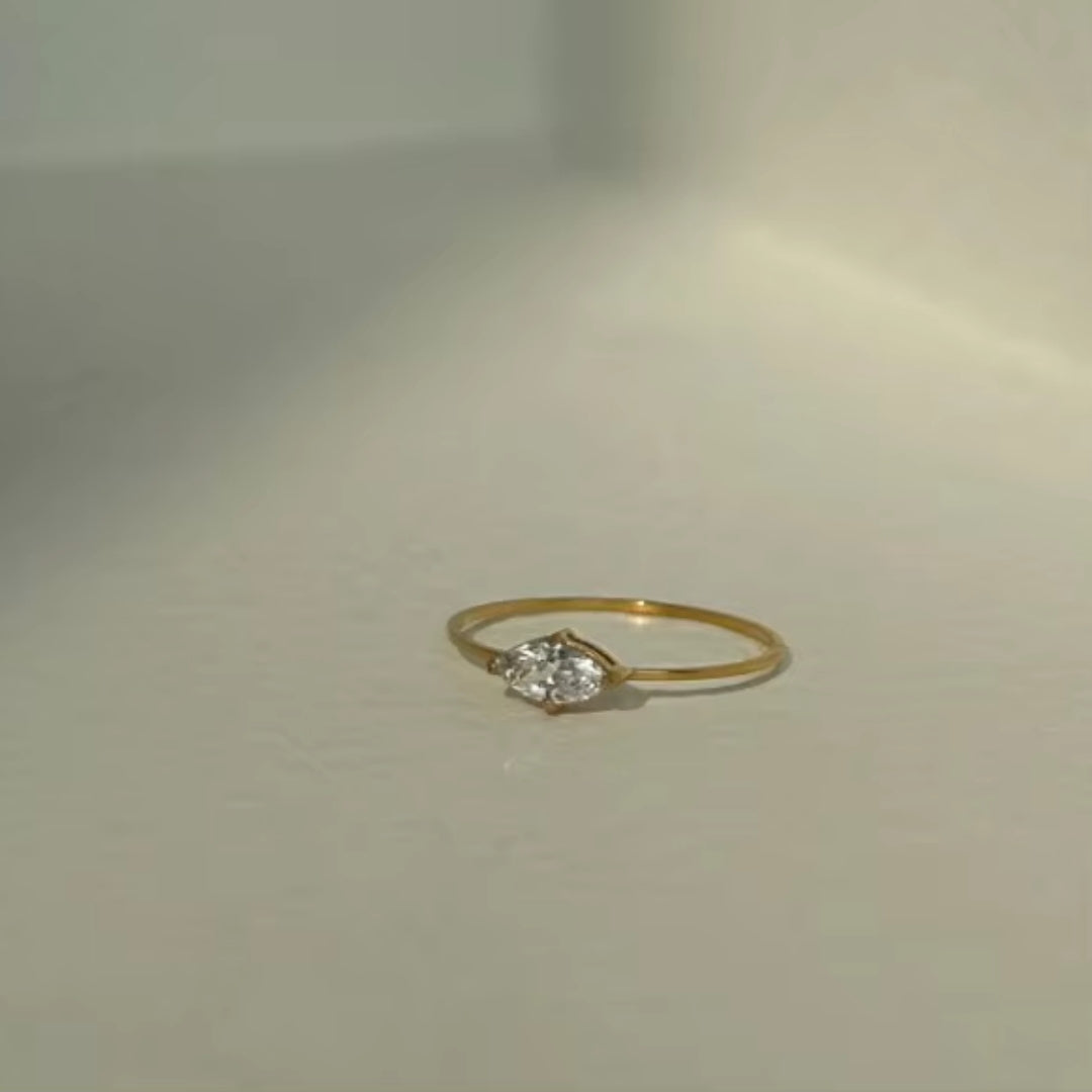 18K Gold Plated Moissanite Zircon Ring