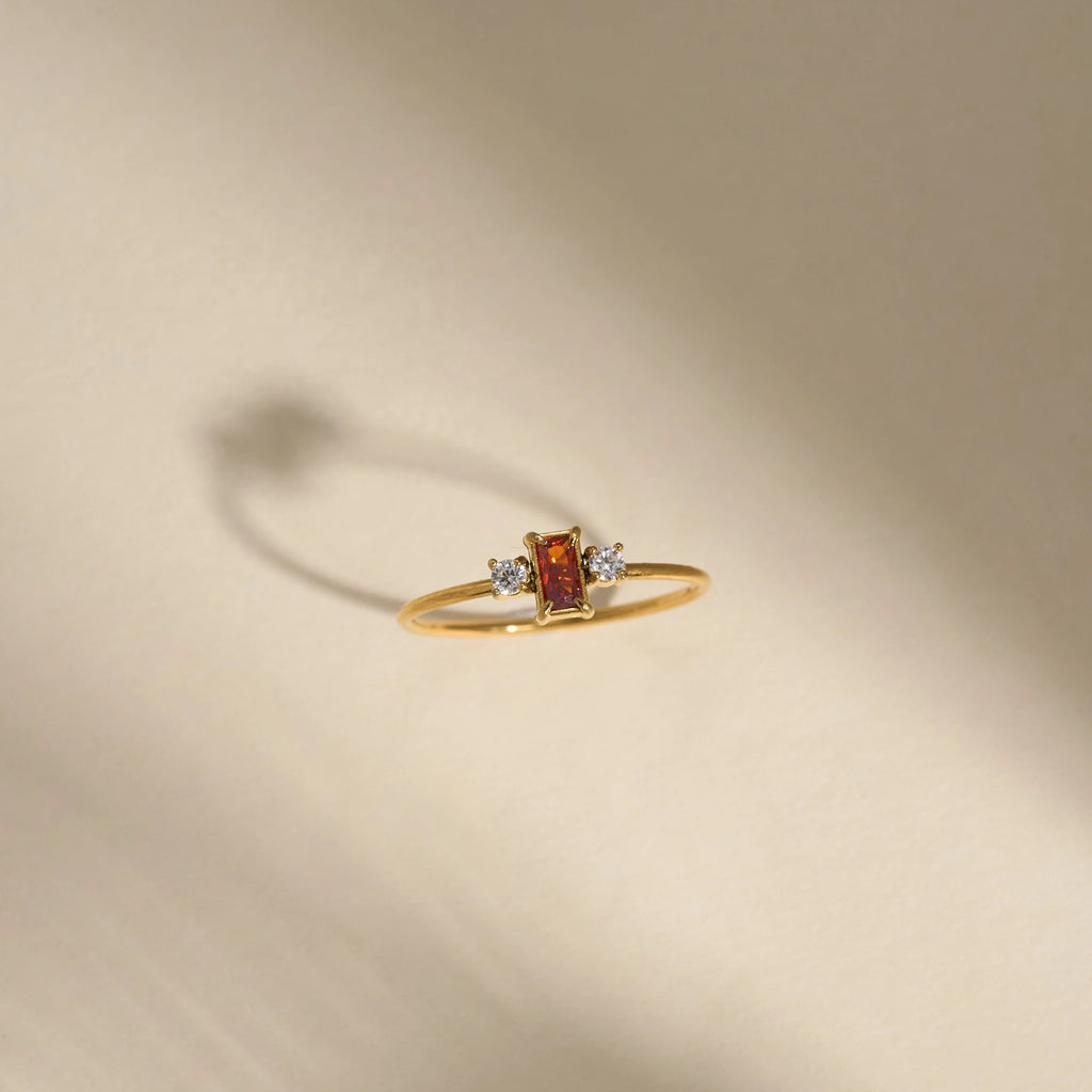 18K Gold Plated Pink Zircon Royal Ring Set