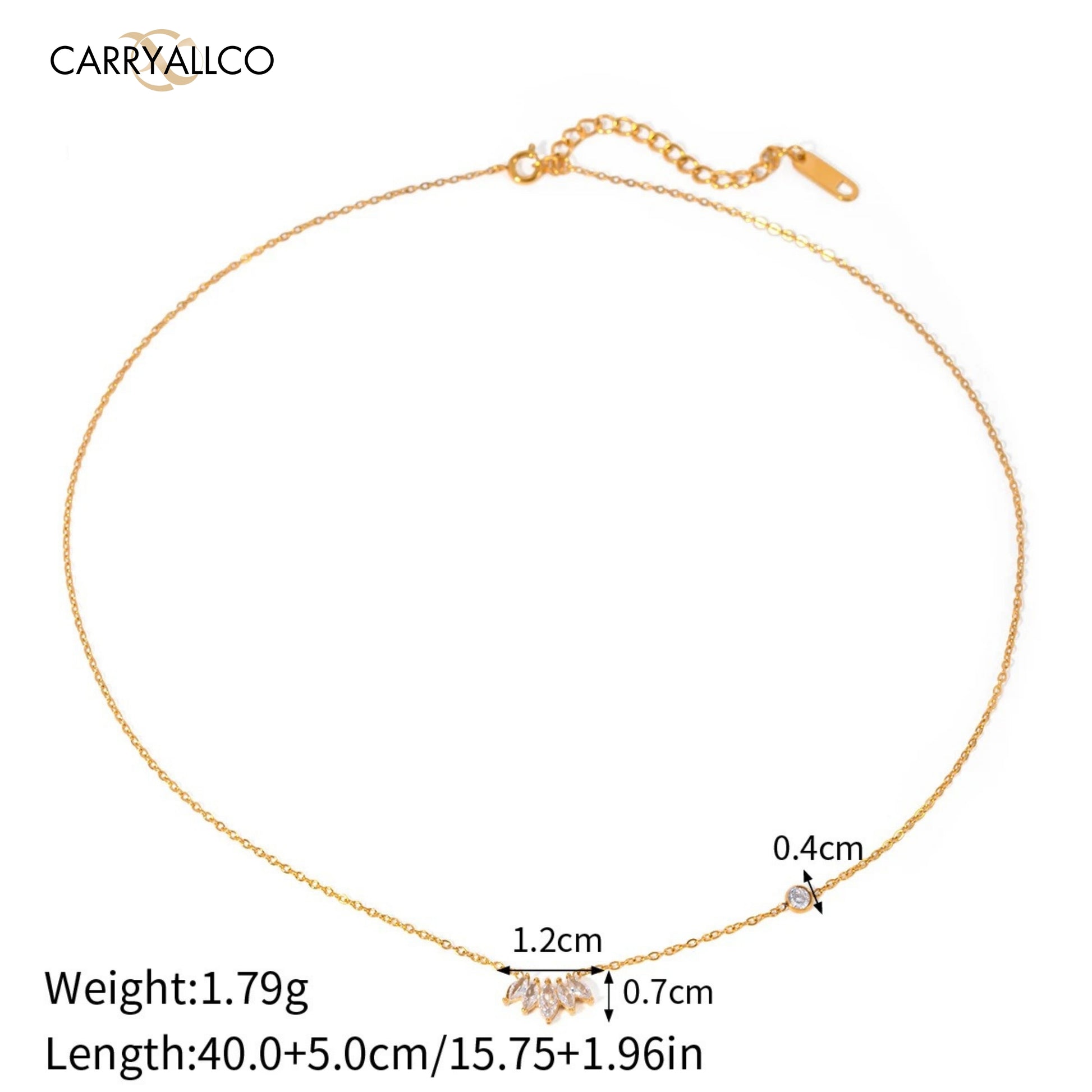 18K Gold Plated Sleek Moissanite Pendant Chain – Demi-Fine