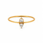Gold bracelet with three heart-shaped diamond charms on a white background
