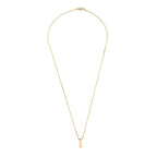 18K Gold Stainless Steel Snake Chain Bar Pendant Necklace