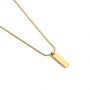 Sleek Bar Pendant Snake Chain Necklace – Detail View | 18K Gold Plated | Carryallco India