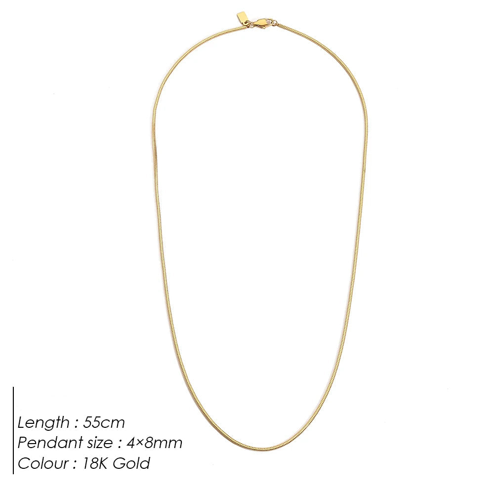 Gold Snake Chain Necklace – Pendant View | 18K Gold Plated | Carryallco India