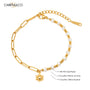 Sun Charm Beaded Chain Bracelet – 18K Gold Plated | Carryallco