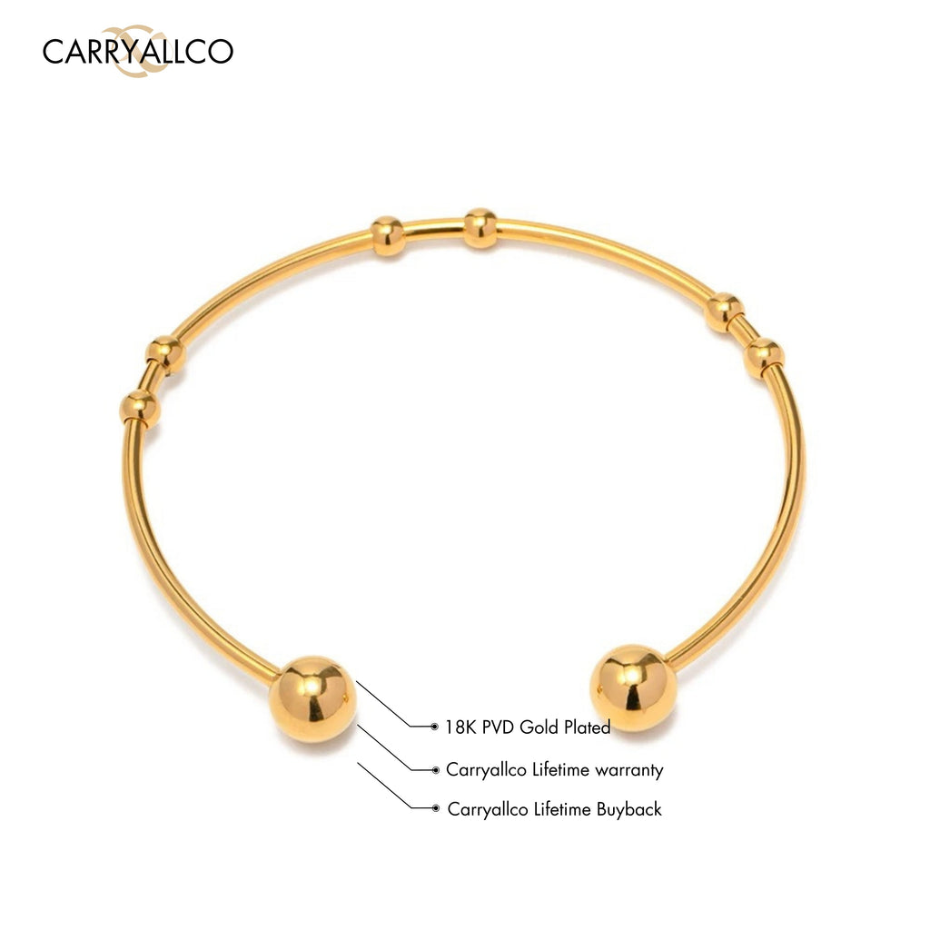 Round Bead Ball Cuff Bracelet Carryallco
