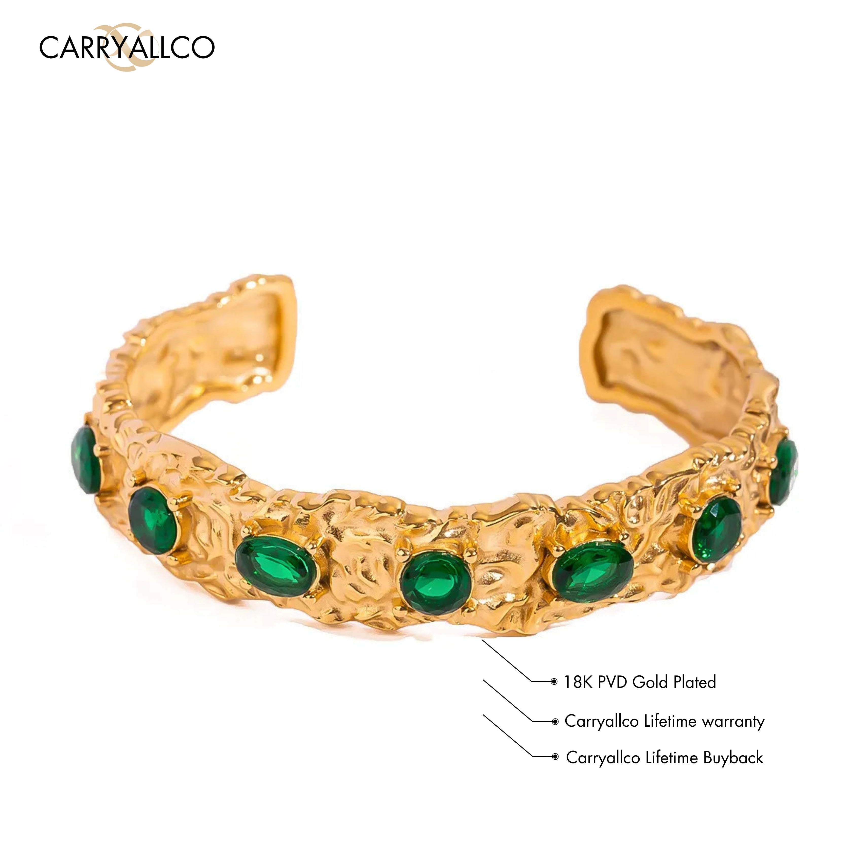 Verdant Glow Hammered Bracelet Carryallco