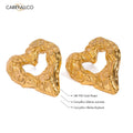 Carryallco Chunky Lava Heart Hoop Earrings Carryallco