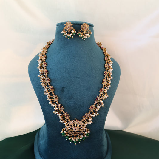 Carryallco Gold Plated Haaram Kempu Fusion Strand