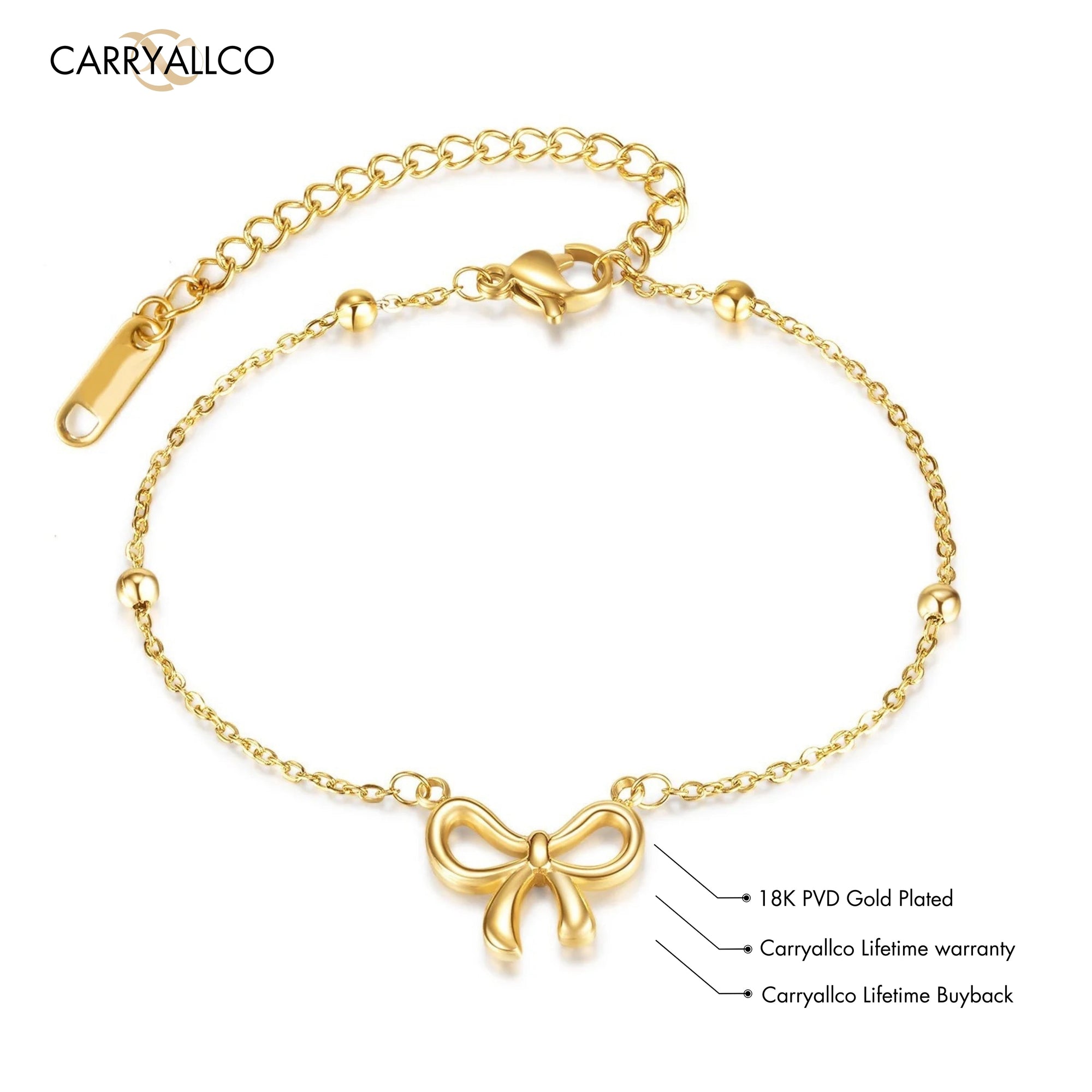 Minimalist Bow Accent Bracelet Carryallco