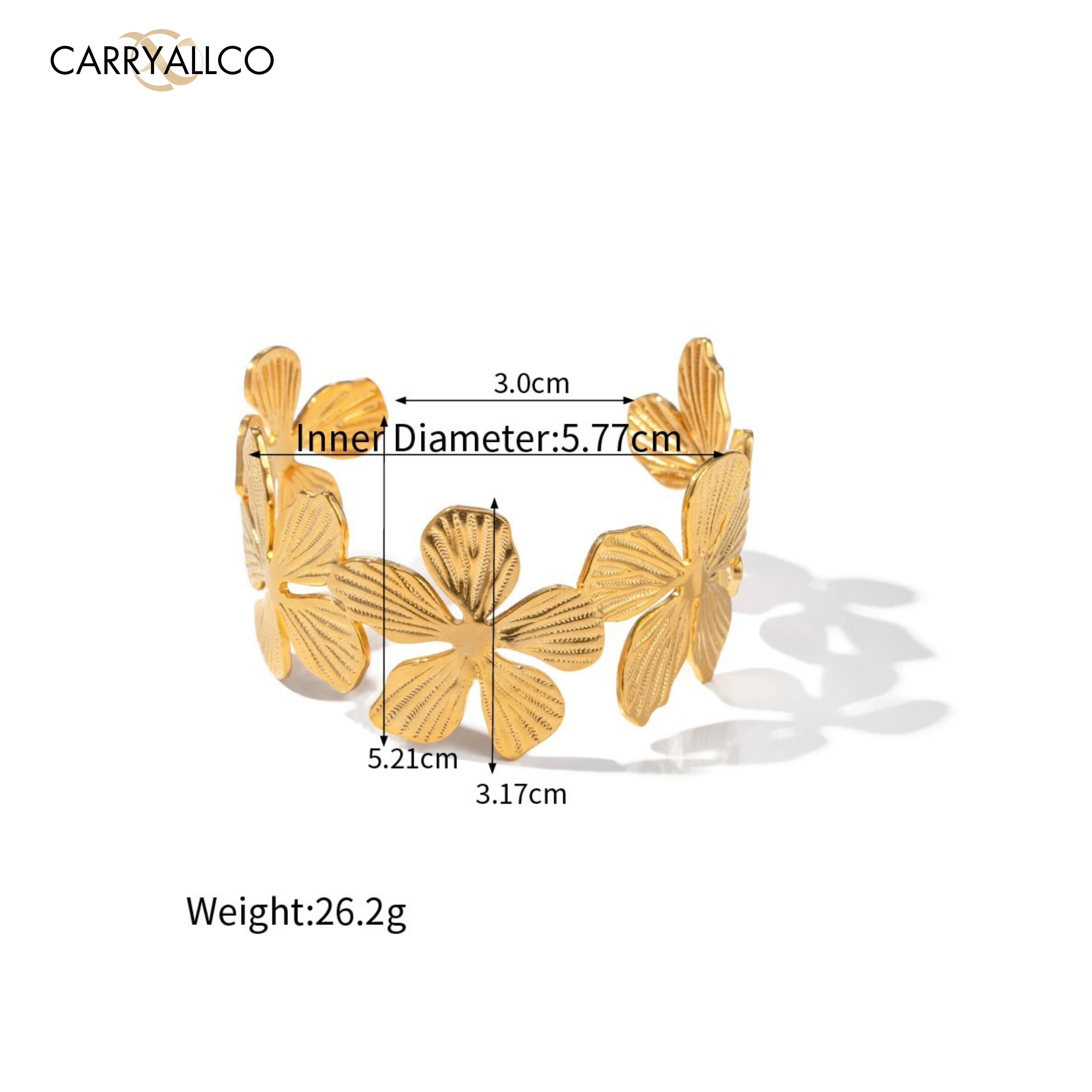 Floral Elegance Cuff Bracelet Carryallco