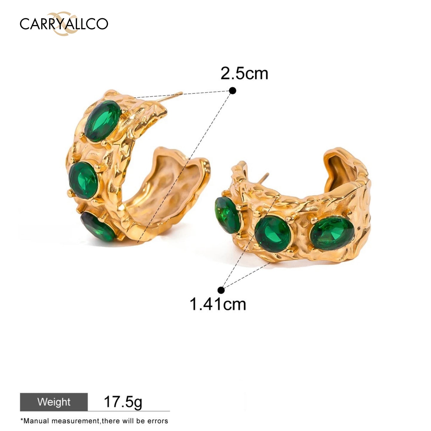 Carryallco Sculpted Zircon Glass Drop Earrings