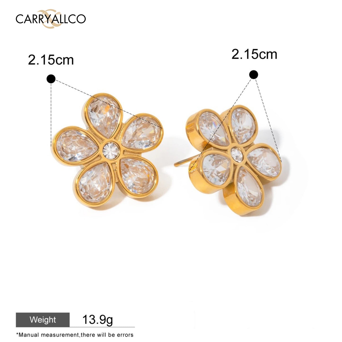 Carryallco Timeless Crystal Flower Stud Earrings