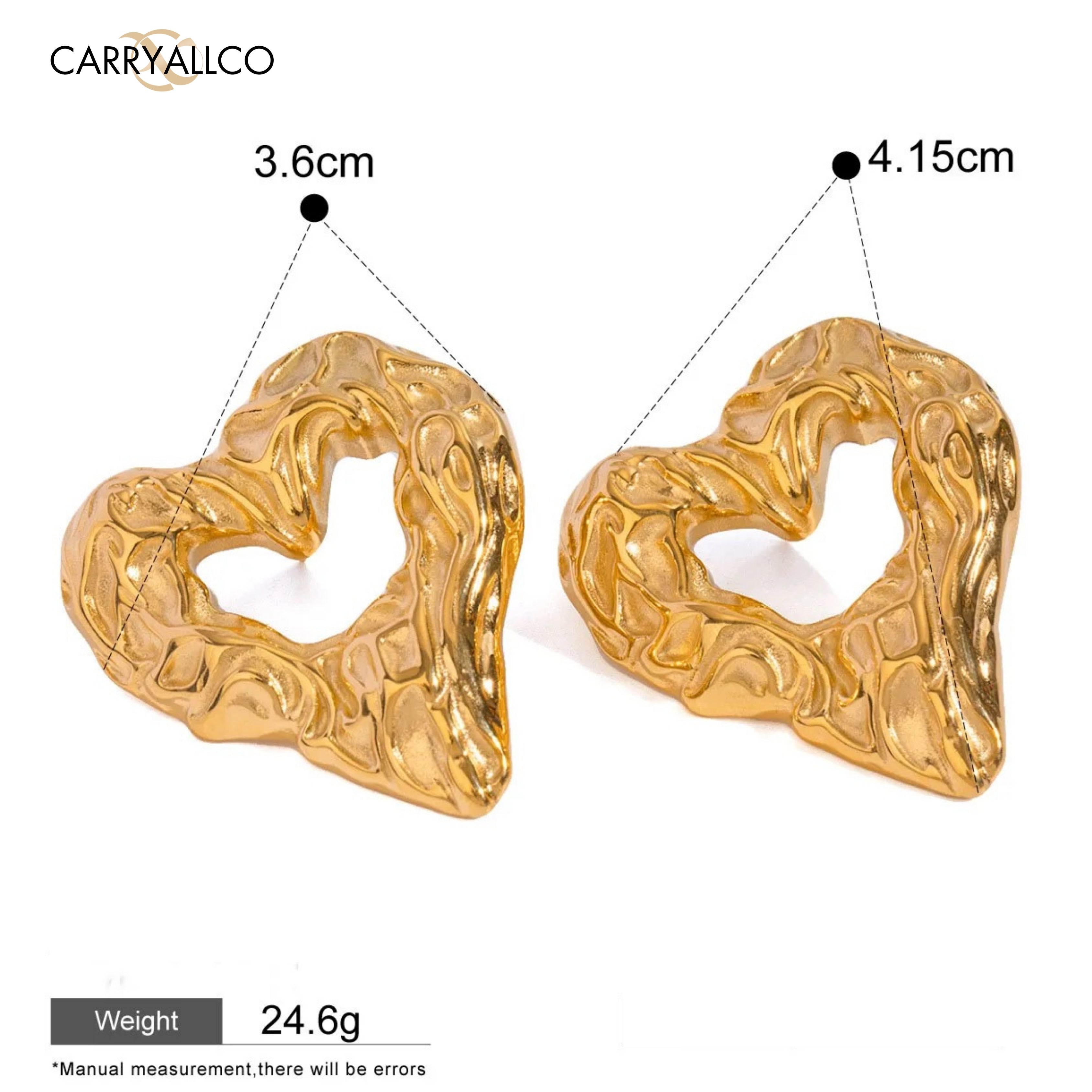 Carryallco Chunky Lava Heart Hoop Earrings Carryallco