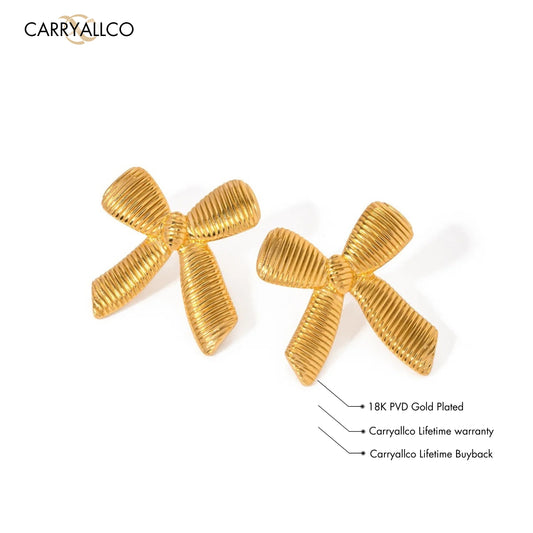 Carryallco Golden Bow Knot Studs