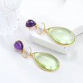 Carryallco Green and Purple Acrylic Dangle Earring Carryallco