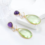 Carryallco Green and Purple Acrylic Dangle Earring Carryallco