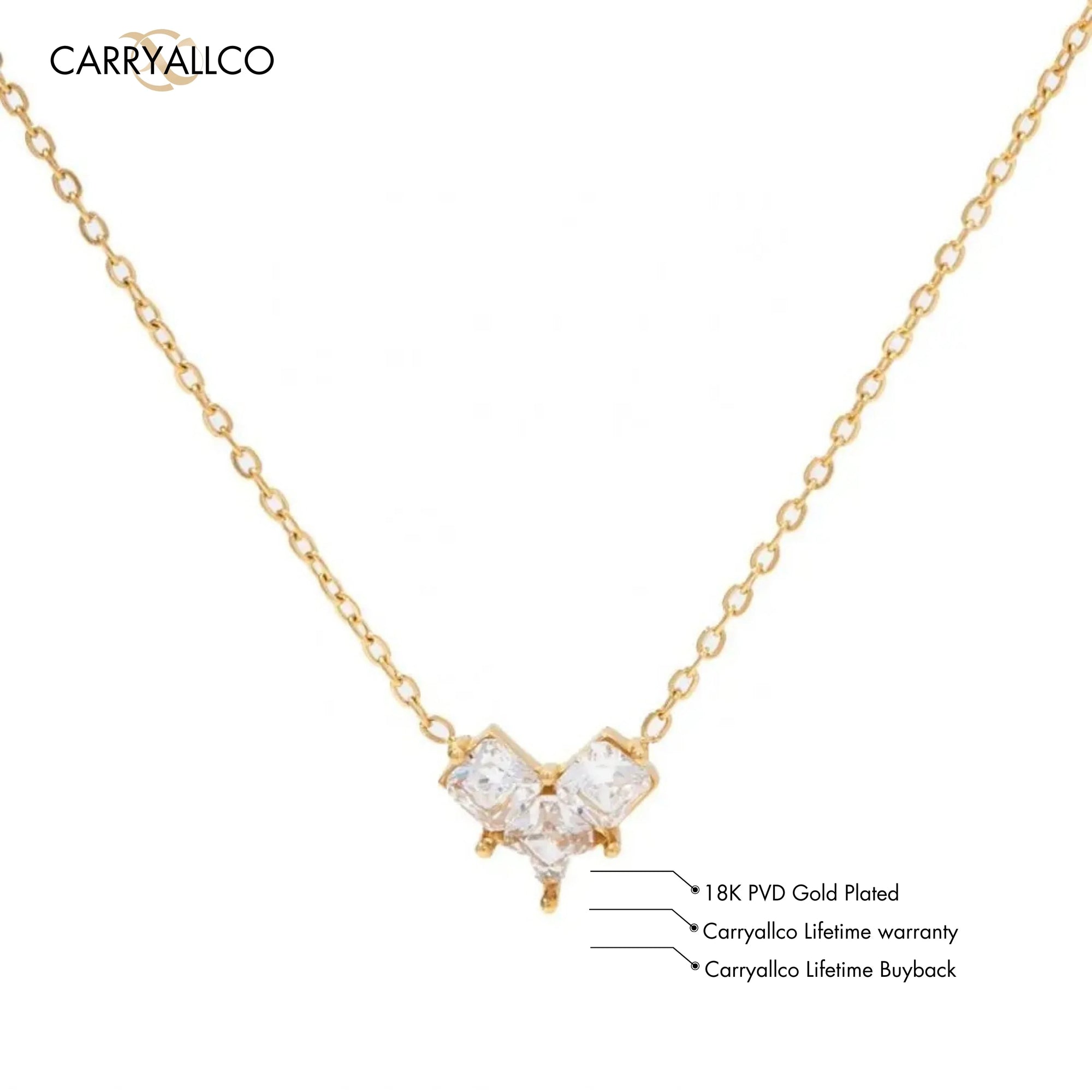 Everyday Radiance Heart Necklace – 18K Gold Plated Carryallco