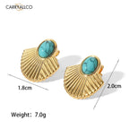 Carryallco Turquoise Inlaid Rib Stud Carryallco