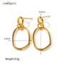 Hexagon Hoop Earrings – Worn View | 18K Gold Plated | Carryallco India