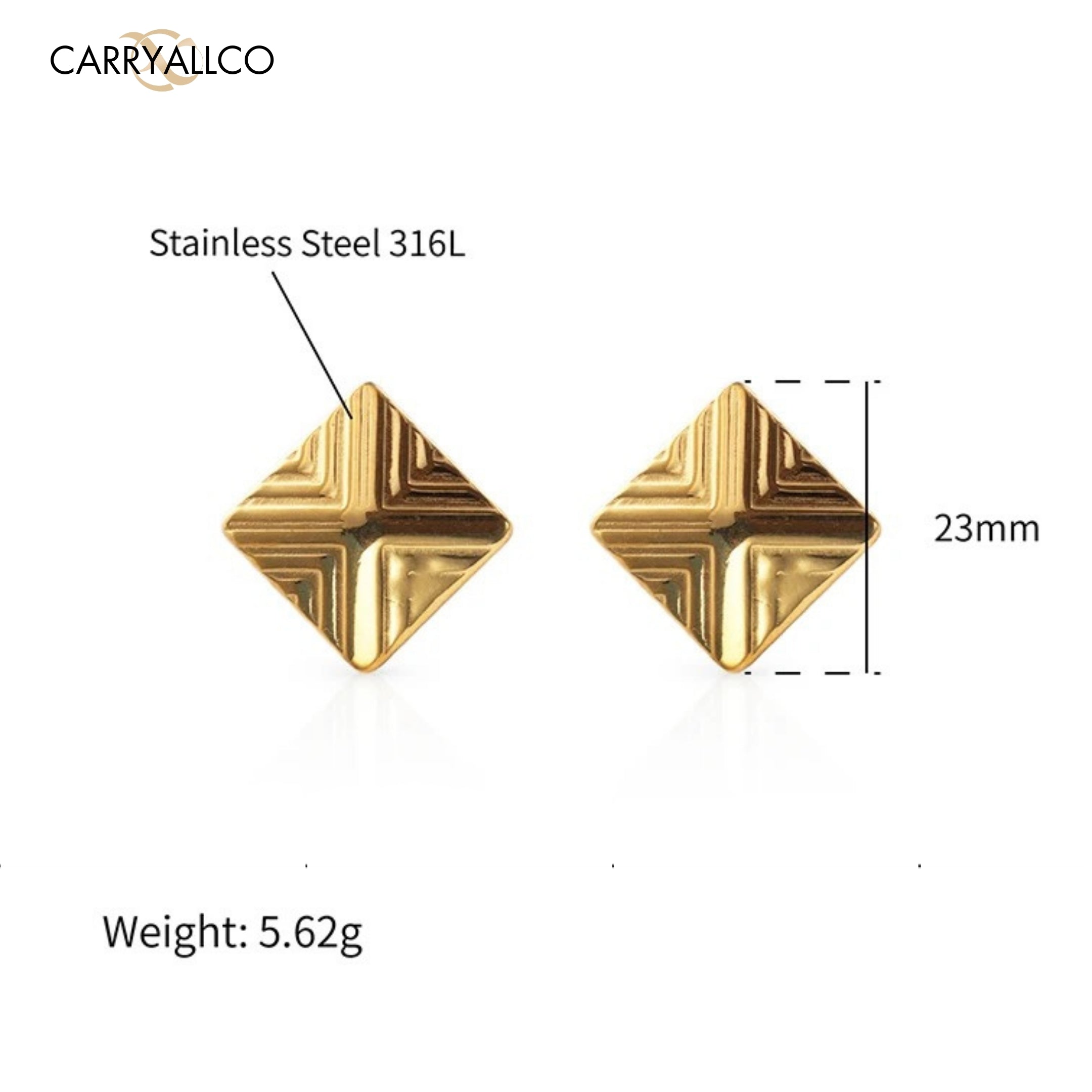 Carryallco Timeless Square Glow Earrings Carryallco